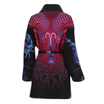Aries And Astrological Signs Print Women's Bathrobe