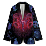 Aries And Astrological Signs Print Women's Cotton Blazer