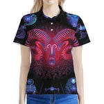 Aries And Astrological Signs Print Women's Polo Shirt