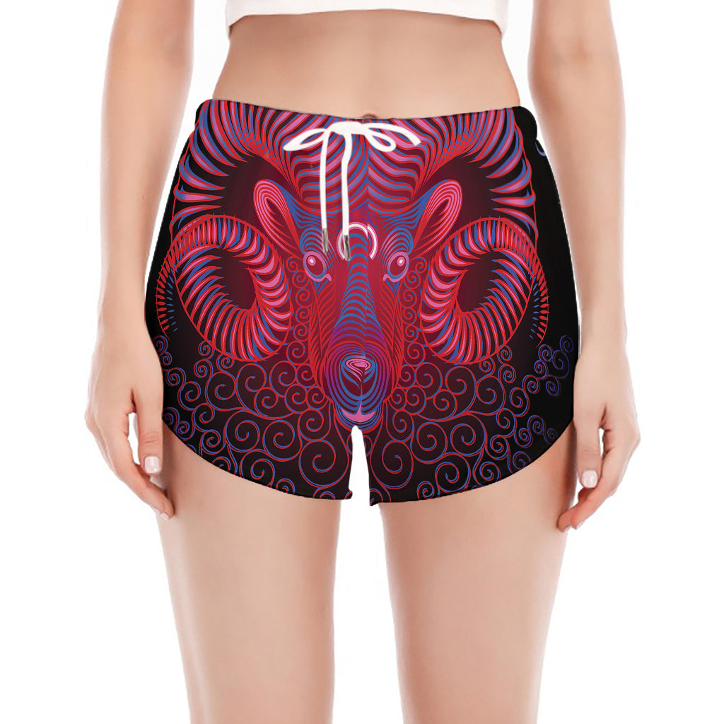 Aries And Astrological Signs Print Women's Split Running Shorts