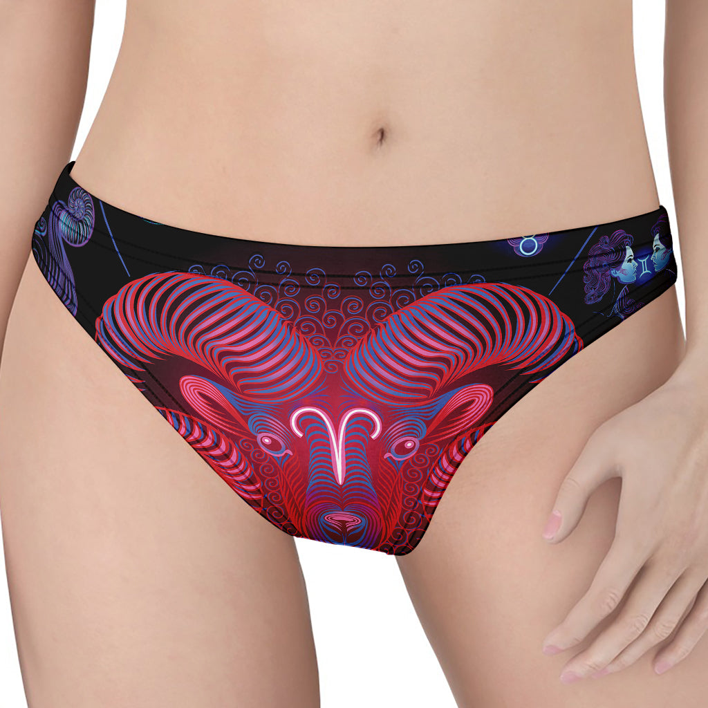 Aries And Astrological Signs Print Women's Thong