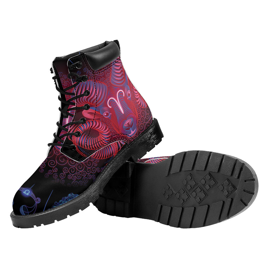 Aries And Astrological Signs Print Work Boots