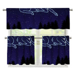Aries Constellation Print 3 Piece Kitchen Curtains