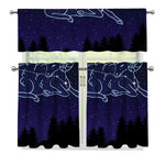 Aries Constellation Print 3 Piece Kitchen Curtains