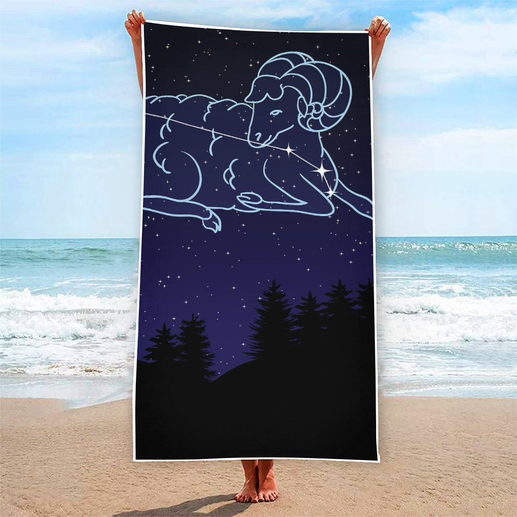 Aries Constellation Print Beach Towel