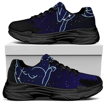 Aries Constellation Print Black Chunky Shoes