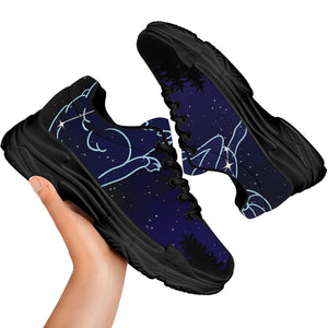 Aries Constellation Print Black Chunky Shoes