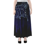 Aries Constellation Print Chiffon Maxi Skirt