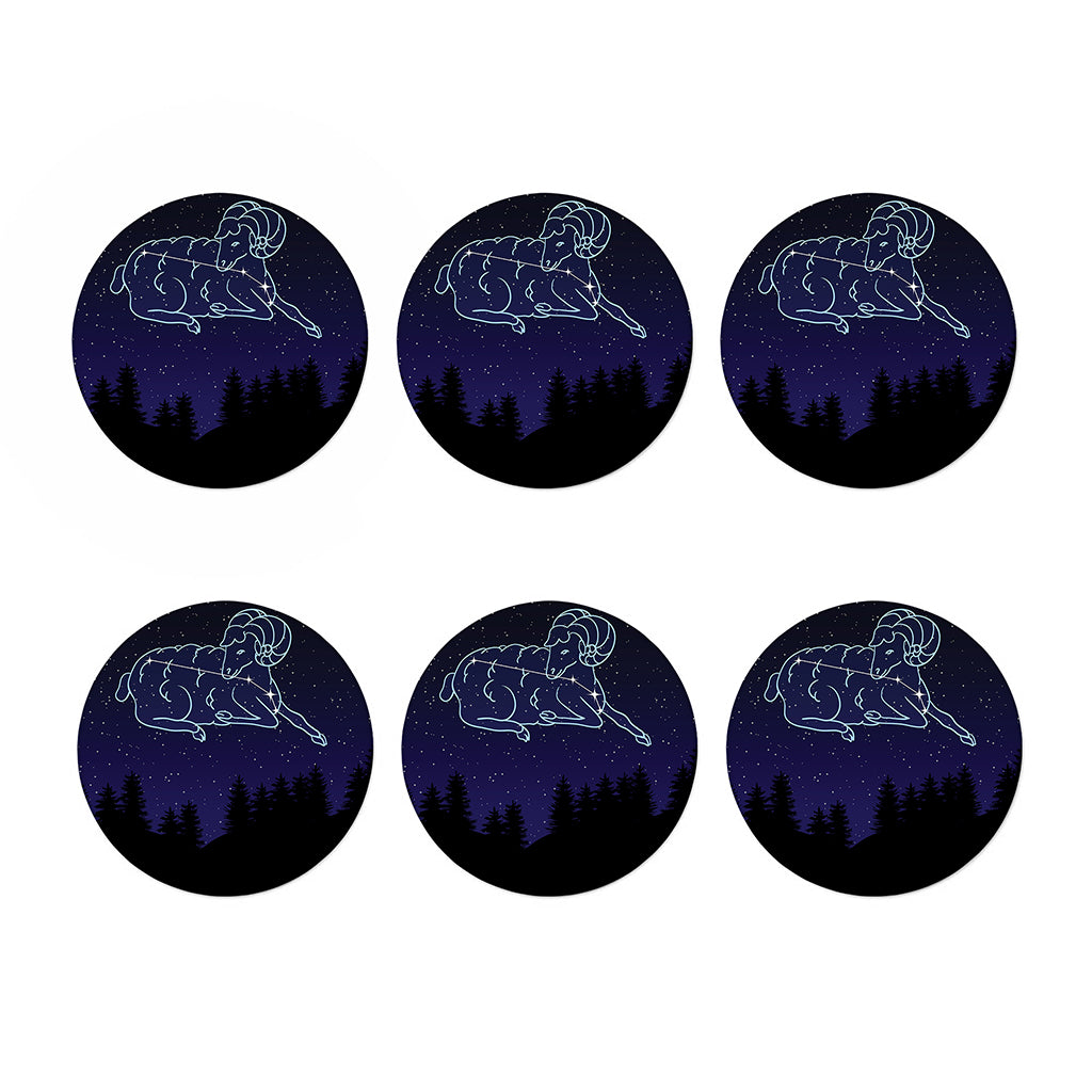 Aries Constellation Print Coaster Set