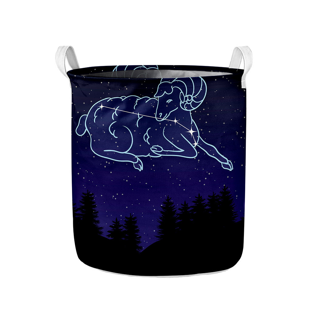 Aries Constellation Print Collapsible Laundry Basket