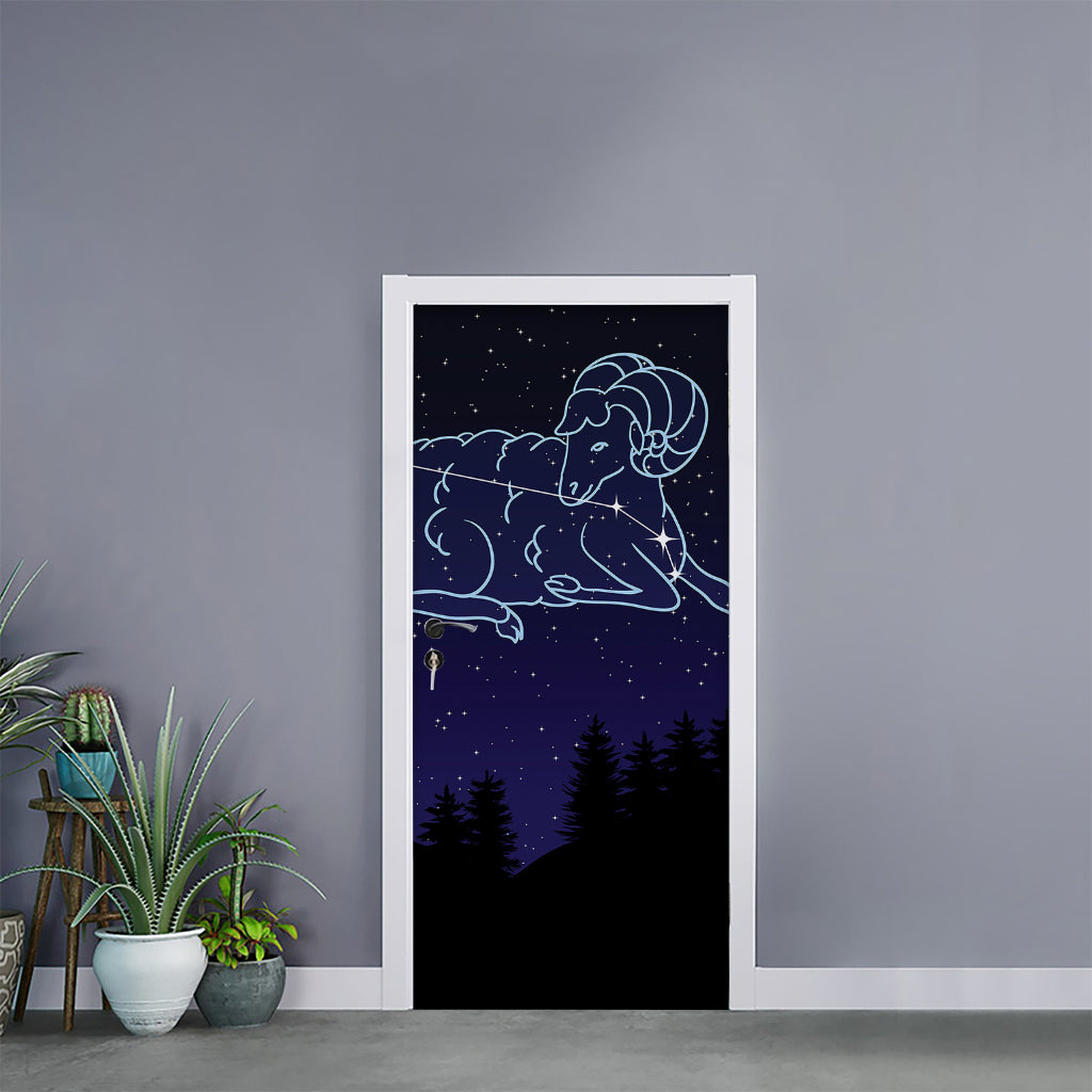 Aries Constellation Print Door Sticker