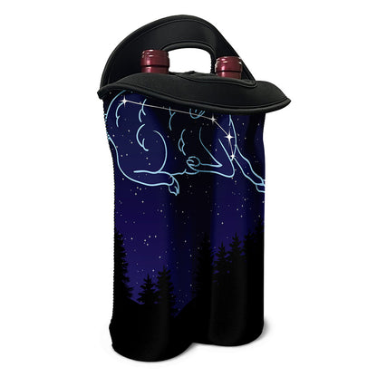 Aries Constellation Print Double Neoprene Wine Tote