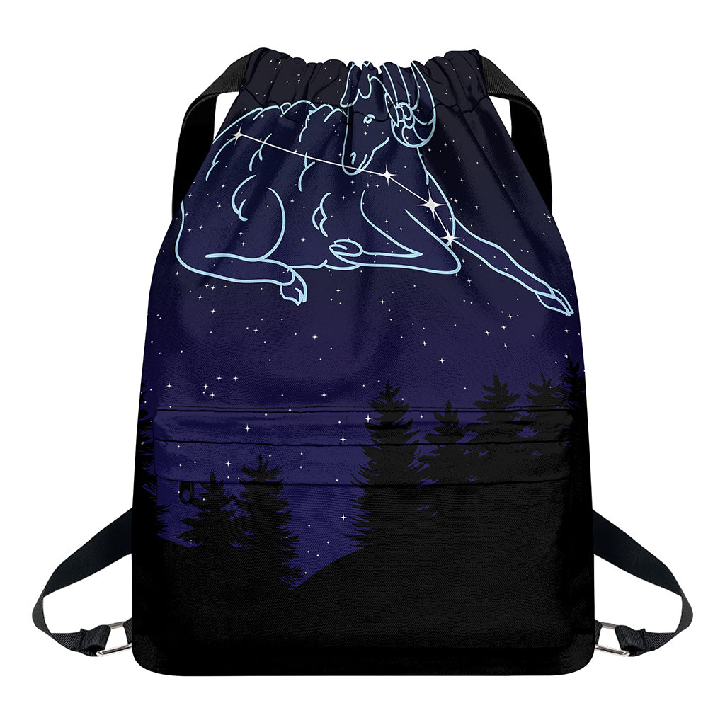 Aries Constellation Print Drawstring Backpack