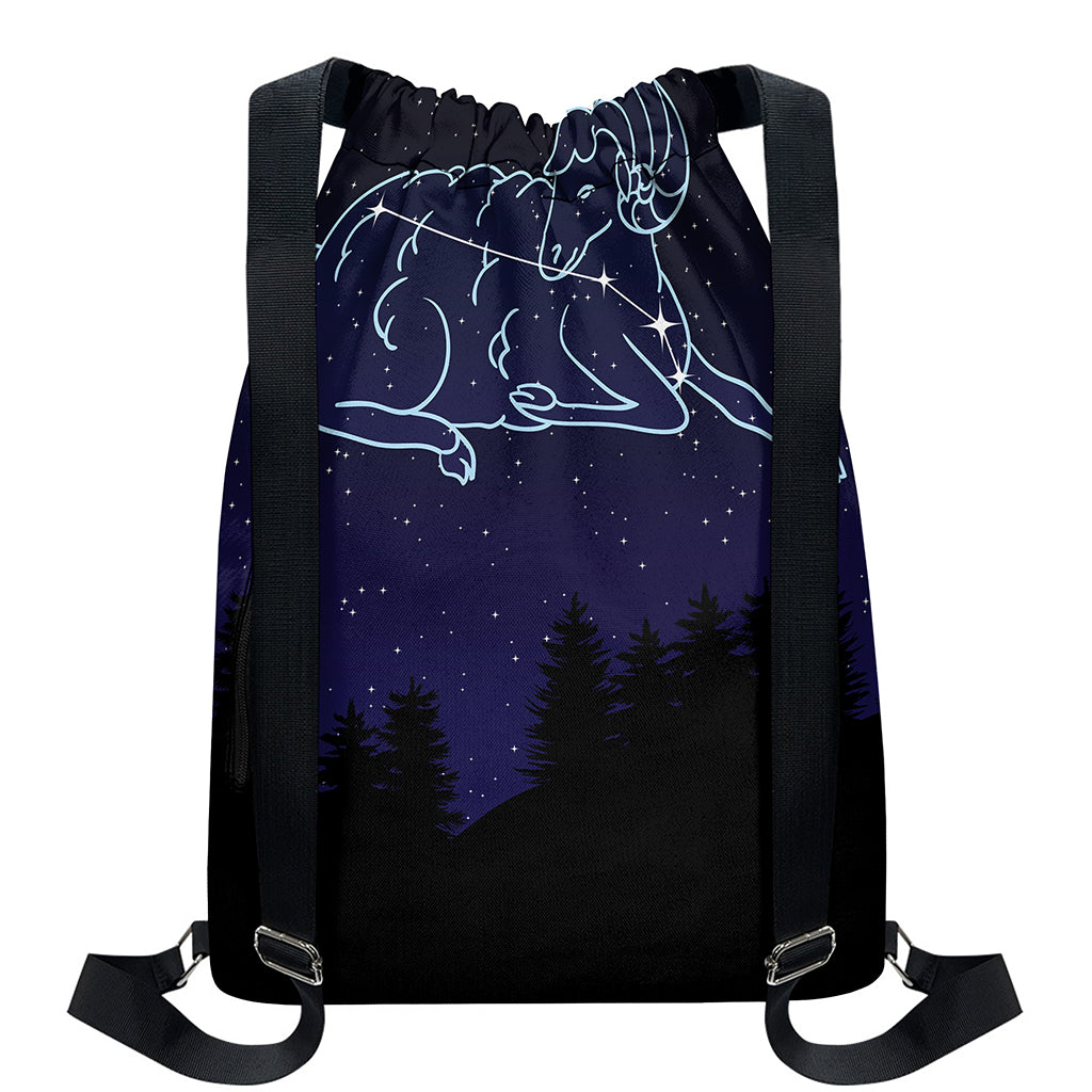 Aries Constellation Print Drawstring Backpack