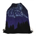 Aries Constellation Print Drawstring Bag
