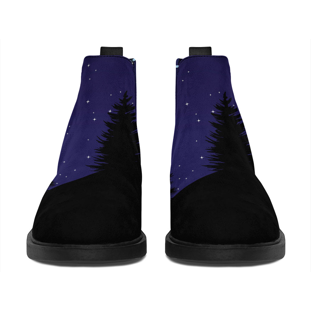 Aries Constellation Print Flat Ankle Boots