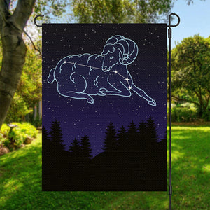 Aries Constellation Print Garden Flag