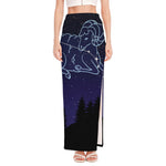 Aries Constellation Print High Slit Maxi Skirt