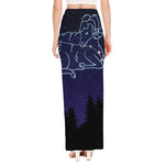 Aries Constellation Print High Slit Maxi Skirt