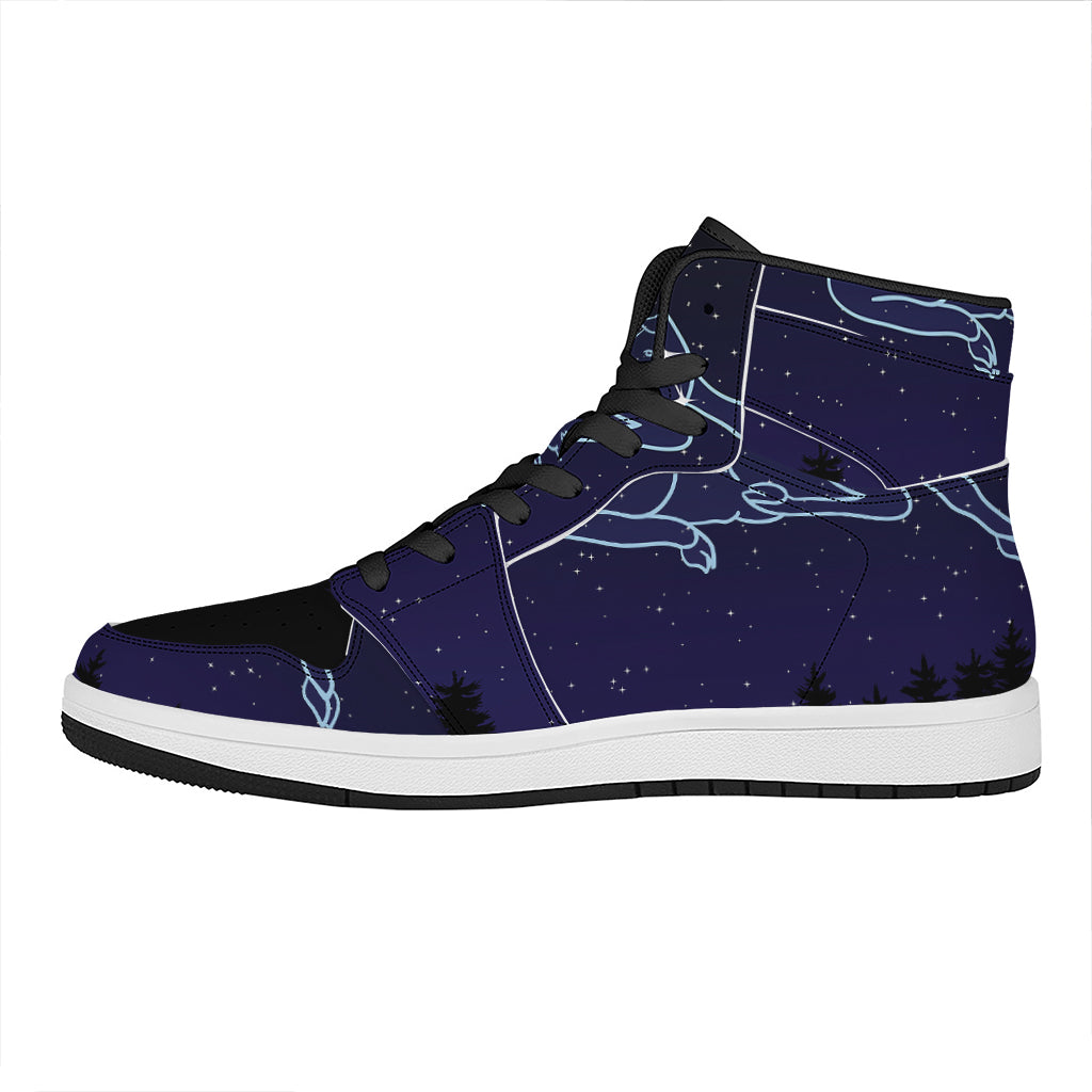 Aries Constellation Print High Top Leather Sneakers