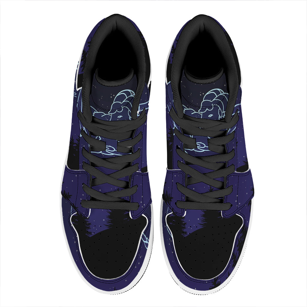 Aries Constellation Print High Top Leather Sneakers