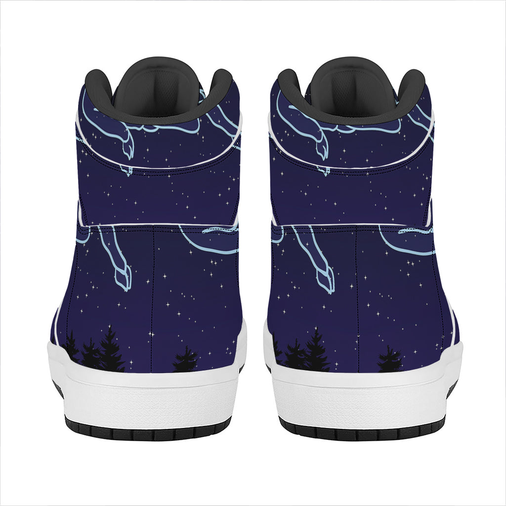 Aries Constellation Print High Top Leather Sneakers