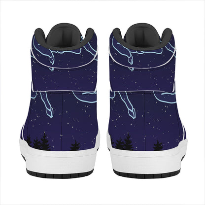 Aries Constellation Print High Top Leather Sneakers
