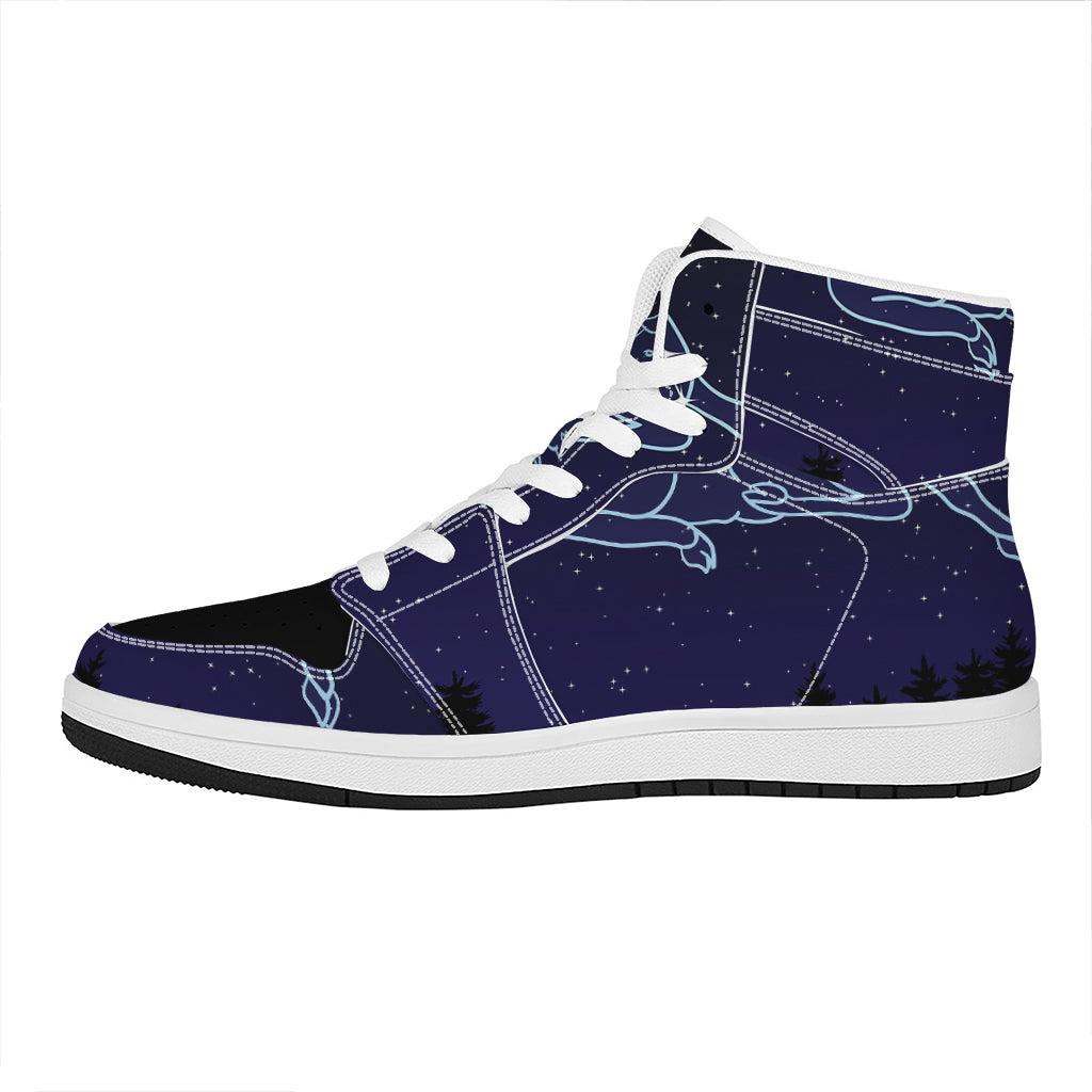 Aries Constellation Print High Top Leather Sneakers