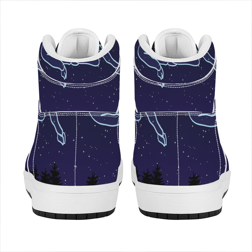 Aries Constellation Print High Top Leather Sneakers