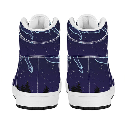 Aries Constellation Print High Top Leather Sneakers