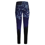 Aries Constellation Print High-Waisted Pocket Leggings