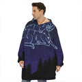 Aries Constellation Print Hoodie Blanket