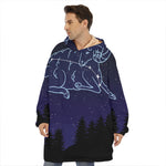 Aries Constellation Print Hoodie Blanket