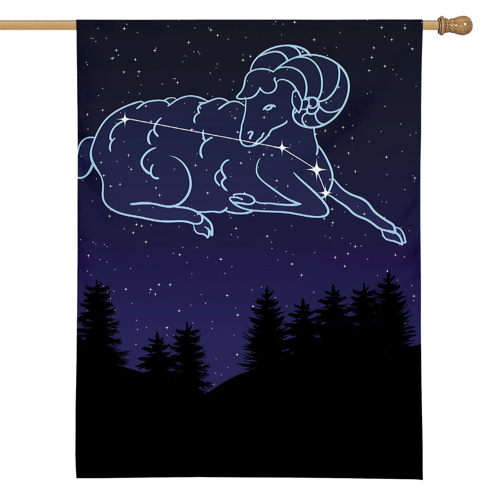 Aries Constellation Print House Flag