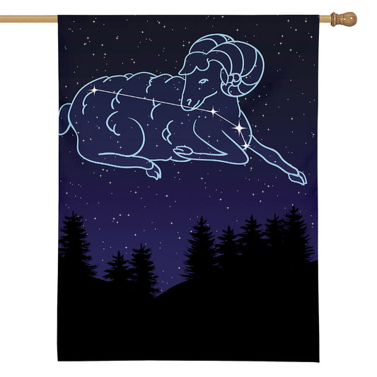 Aries Constellation Print House Flag