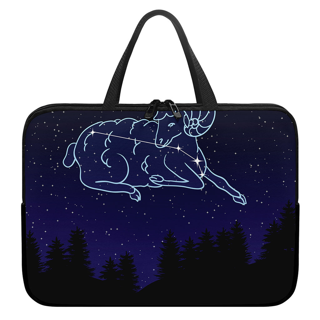 Aries Constellation Print Laptop Sleeve With Handle