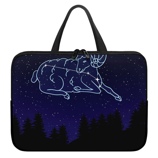 Aries Constellation Print Laptop Sleeve With Handle