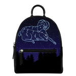 Aries Constellation Print Leather Backpack
