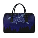 Aries Constellation Print Leather Duffle Bag