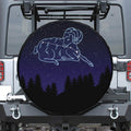 Aries Constellation Print Leather Spare Tire Cover