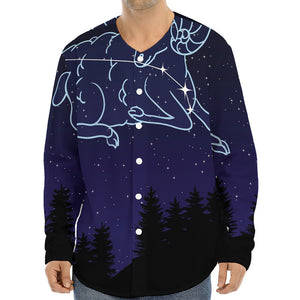 Aries Constellation Print Long Sleeve Baseball Jersey