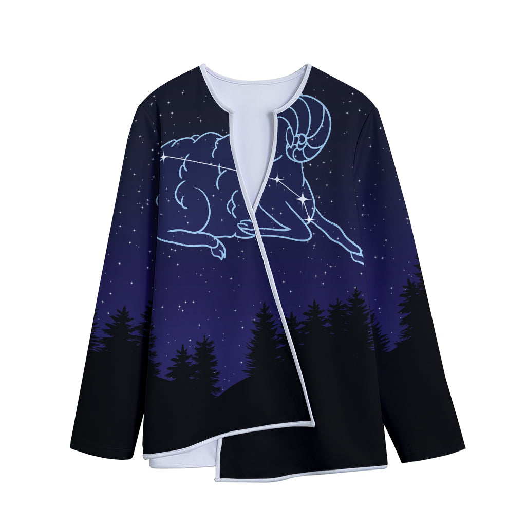 Aries Constellation Print Long Sleeve Short Coat