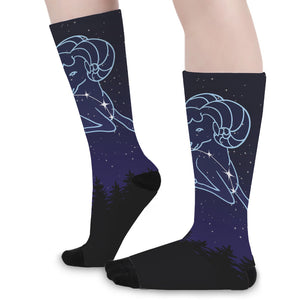 Aries Constellation Print Long Socks