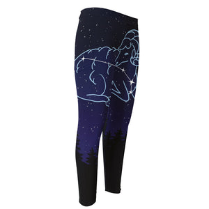 Aries Constellation Print Men's Compression Pants