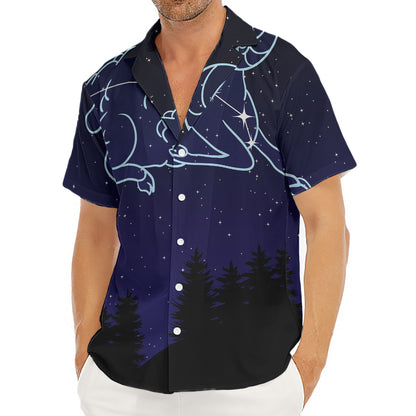 Aries Constellation Print Men's Deep V-Neck Shirt