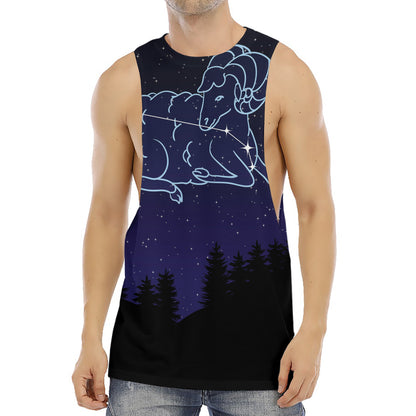 Aries Constellation Print Men's Muscle Tank Top