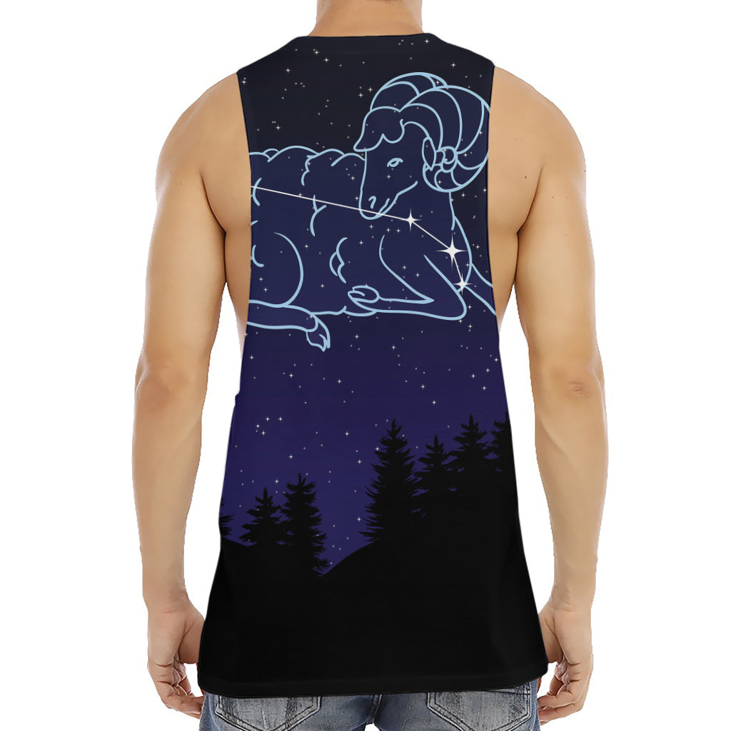 Aries Constellation Print Men's Muscle Tank Top