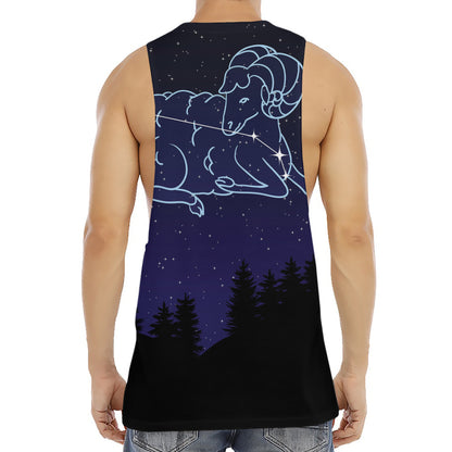 Aries Constellation Print Men's Muscle Tank Top