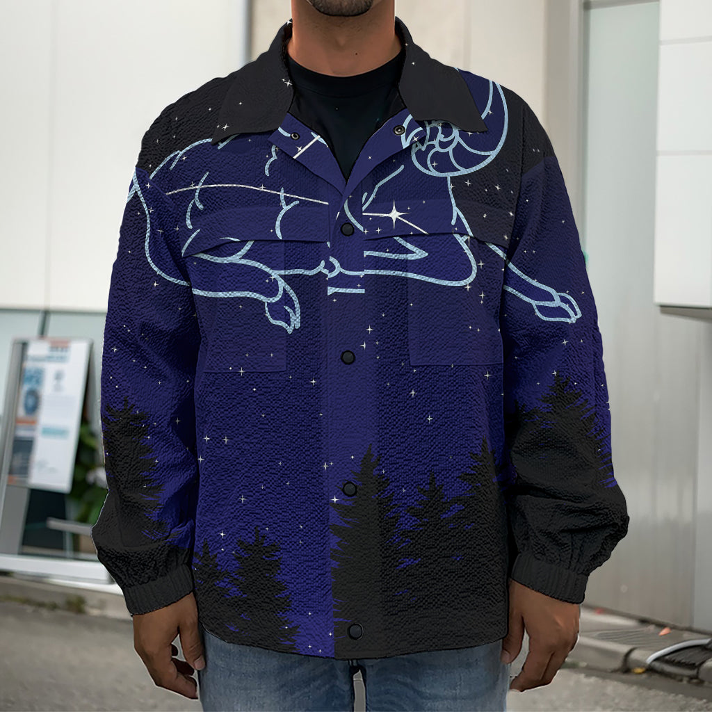 Aries Constellation Print Men's Shirt Jacket