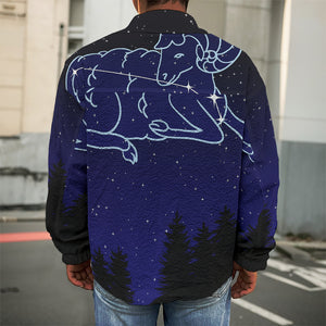 Aries Constellation Print Men's Shirt Jacket